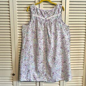 Croft & Barrow Cotton Nightgown * Size XL * Sleeveless * NWT
